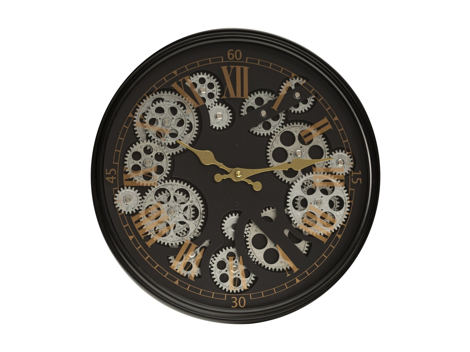 Dekoračné nástenné hodiny s pohyblivými prevodmi, 35 cm